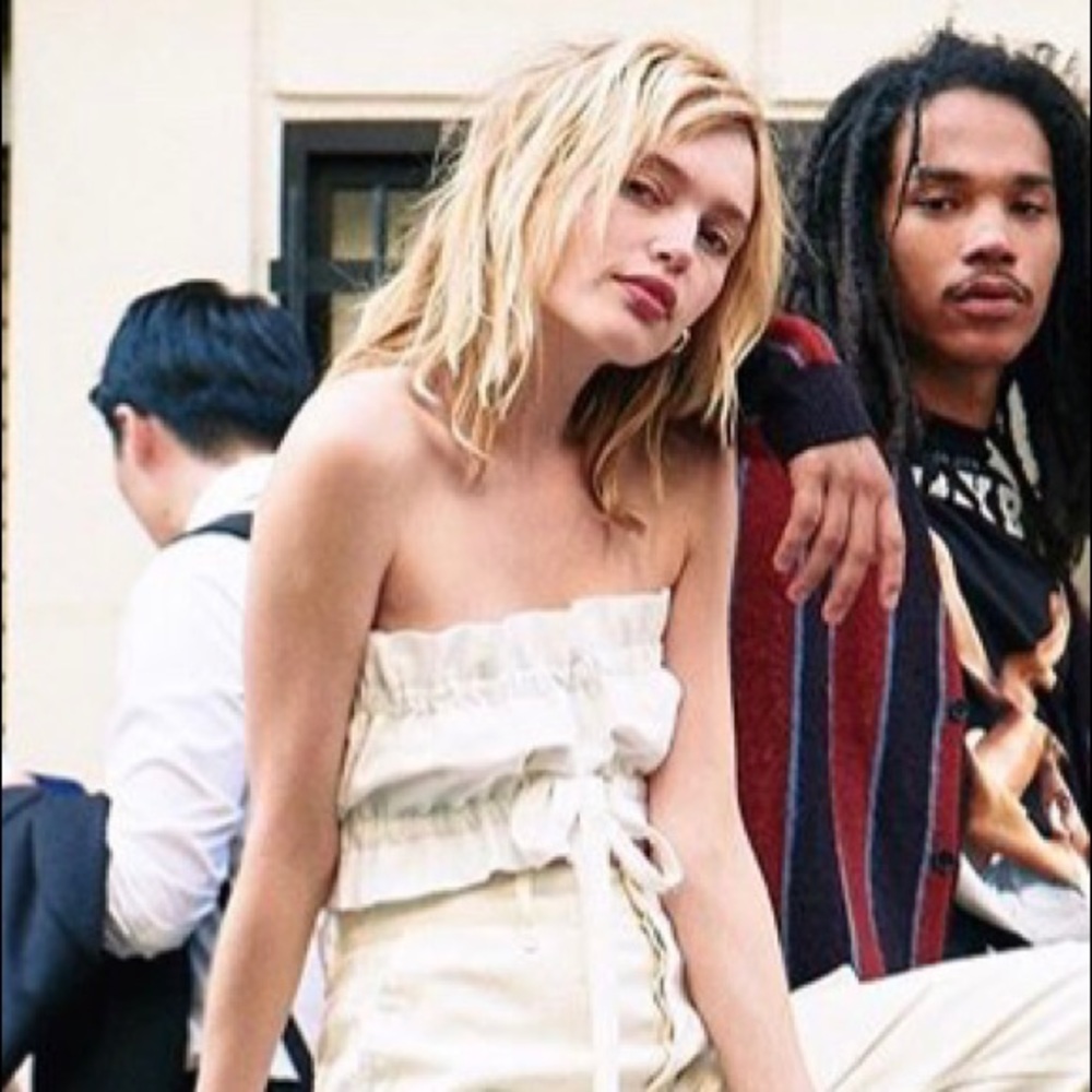 Pac Sun white ruffle tube top